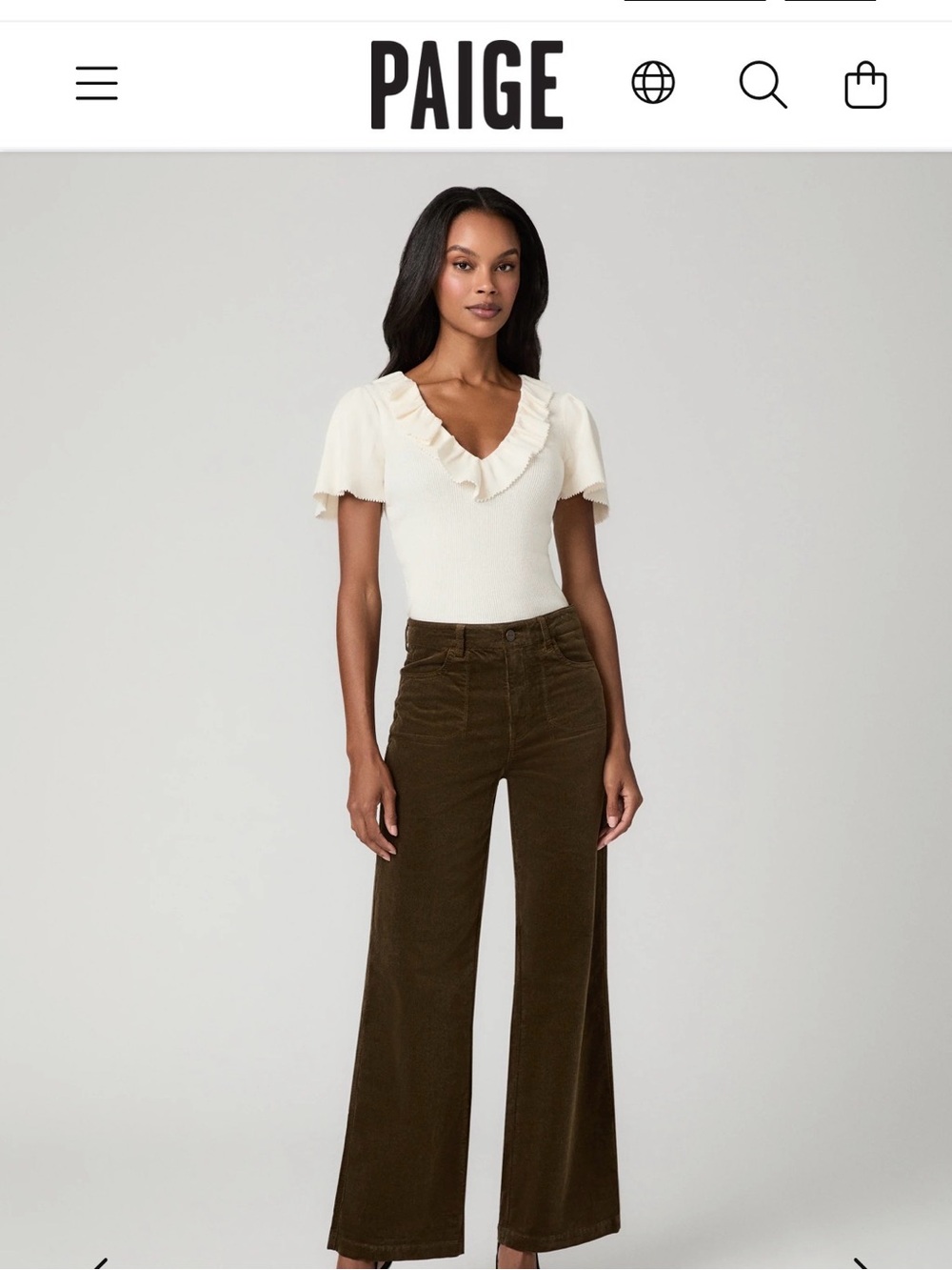 NWT Paige Anessa wide leg corduroy jeans